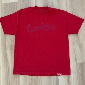 Cookies‎ Red T-Shirt Men's Graphic Tee Short Sleeve Casual Top XL